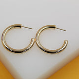 18K Gold Filled Chunky Open Hoop Earrings (K17, K16, K15, K14)