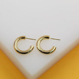 18K Gold Filled Chunky Open Hoop Earrings (K17, K16, K15, K14)