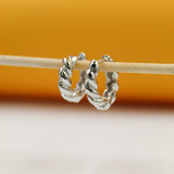 18K Gold Filled Croissant Twist Hoops Earrings (L296)