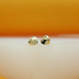 18K Gold Filled Smooth Heart Stud Earrings (J149)