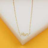 18K Gold Filled Paper Clip Mom Necklace (H73)