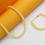 18K Gold Filled Pearl Beaded Bracelet (H70)