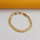 18K Gold Filled Thick Curb Link Bracelet (H62)(I14A)(E147)