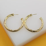 18K Gold Filled Twisted Open Hoop Earrings (K10, K11, K12, K13)