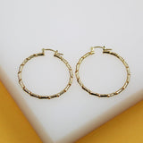 18K Gold Filled Thick Twisted Hoops Lever Back Earrings