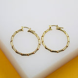 18K Gold Filled Thick Twisted Hoops Lever Back Earrings