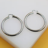 18K Gold Filled 5mm Thick Lever Back Hoop Earrings (J12)