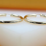 18K Gold Filled 5mm Thick Lever Back Hoop Earrings (J12)