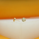 18K Gold Filled Twist Circle Stud Earrings (J175)