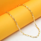18K Gold Filled 4mm Paperclip Dainty Chain Necklace (F176)