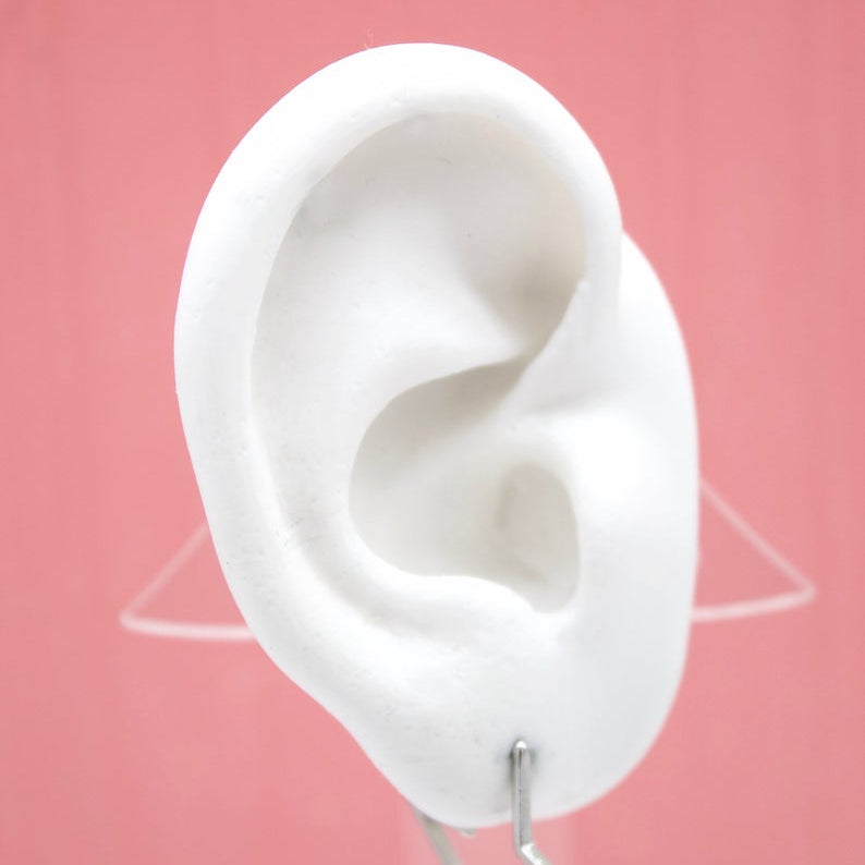 18K Rhodium Filled Open Star Hoop Modern Minimalist Stud Earrings