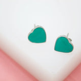 18K Gold Filled Colors Heart Stud Earrings (L44)