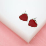 18K Gold Filled Colors Heart Stud Earrings (L44)