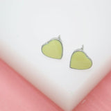 18K Gold Filled Colors Heart Stud Earrings (L44)